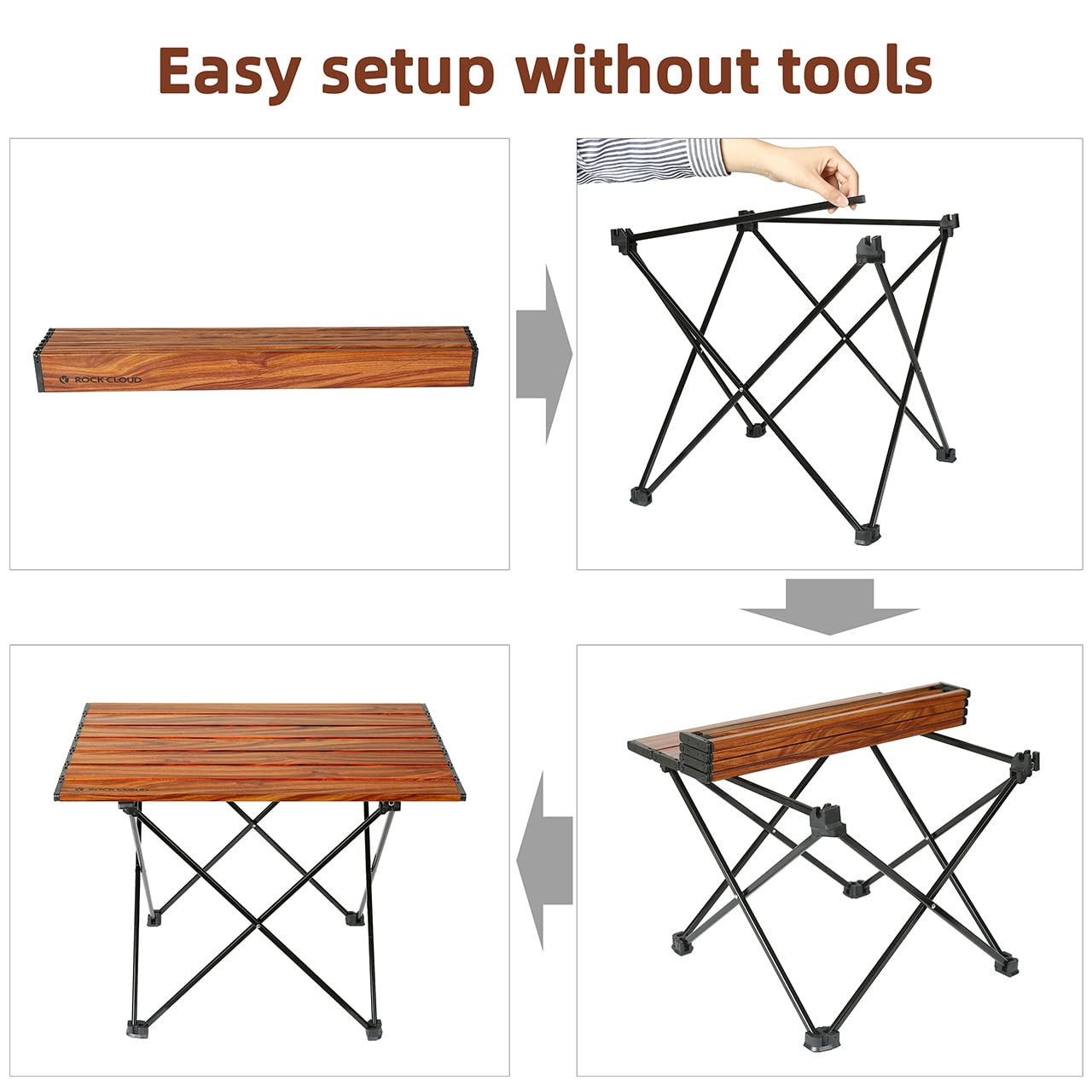 ROCK CLOUD one-handed setup helps you quickly place meals or gear.