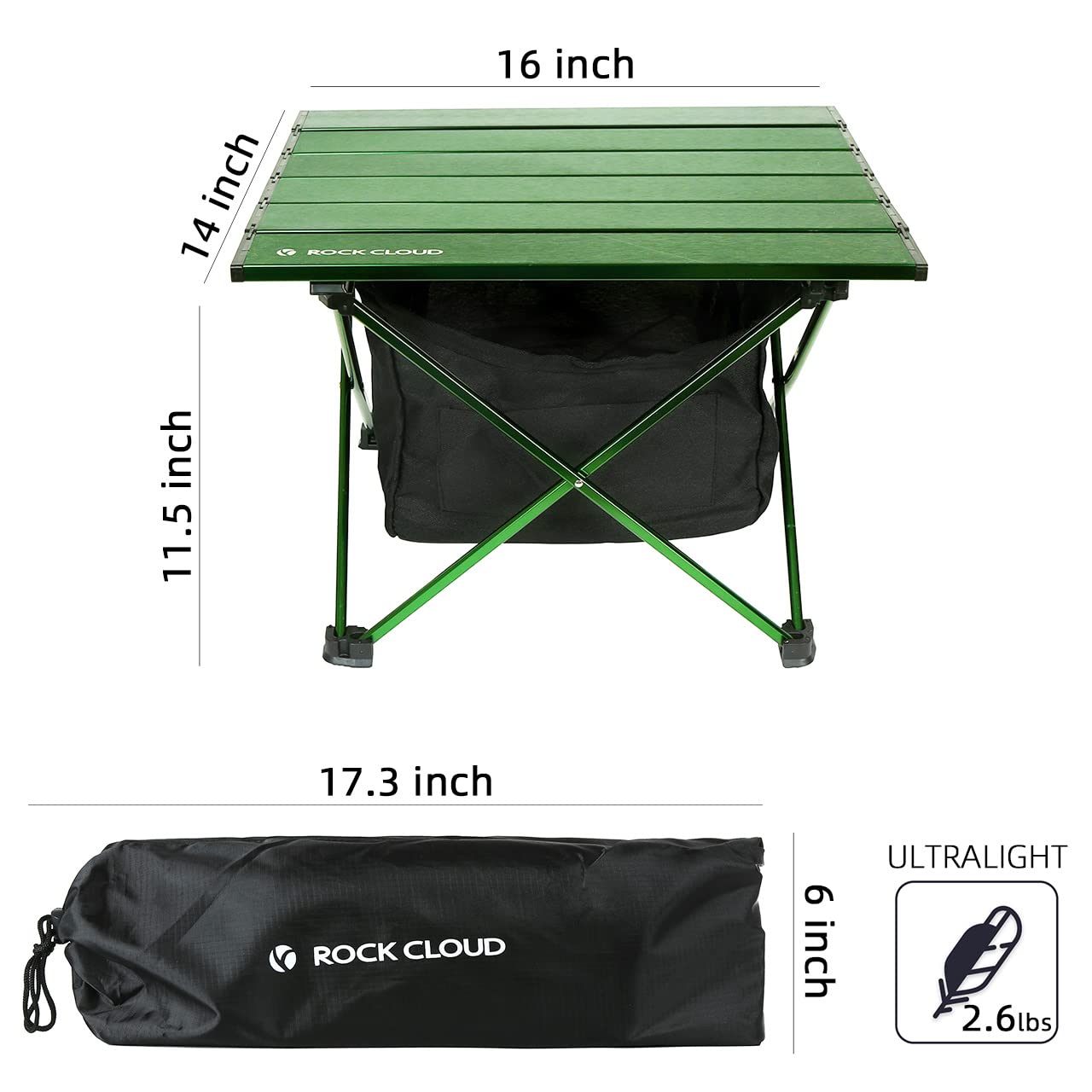 Rock Cloud portable camping table folded compact for easy carry