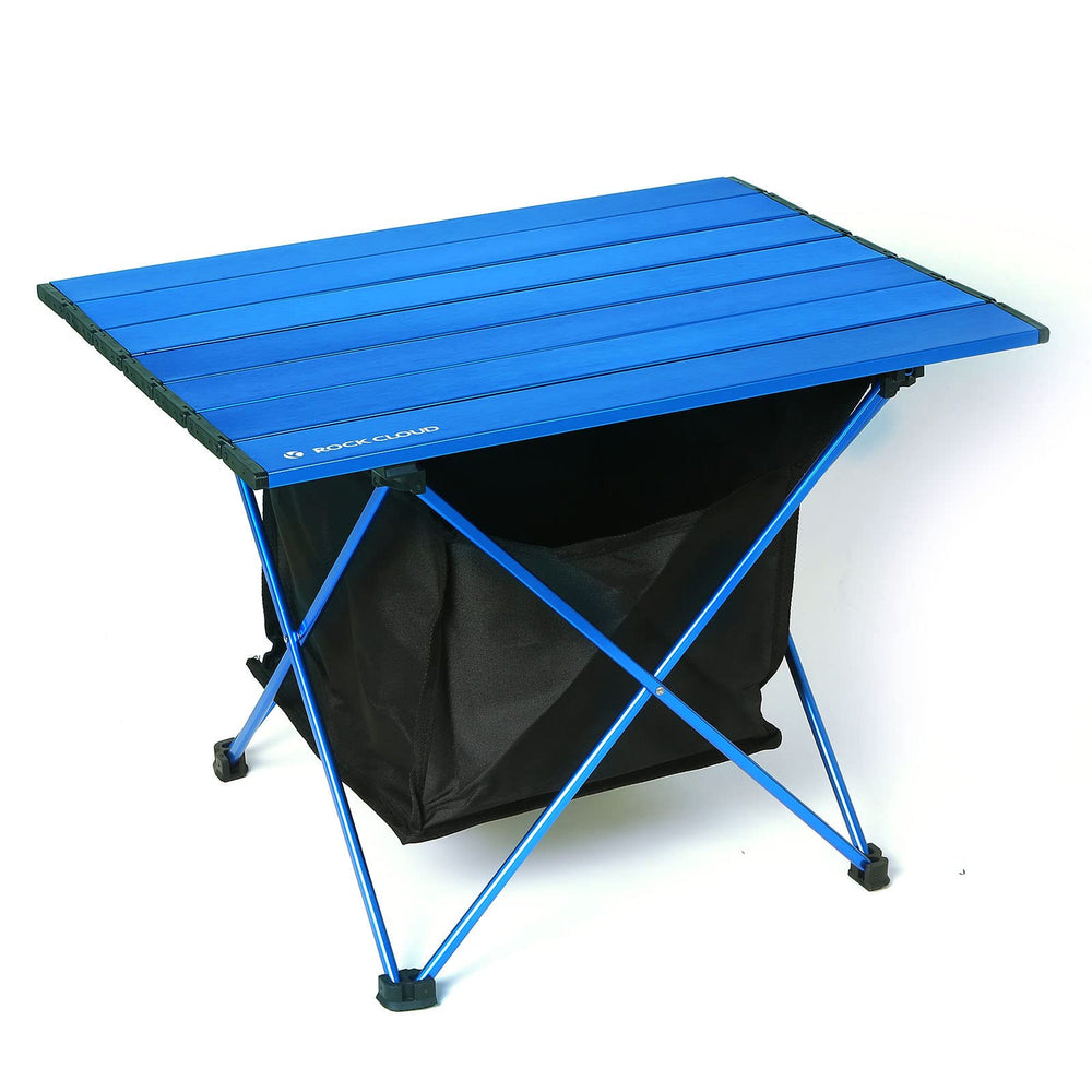 Rock Cloud portable camping table folded for easy transport and storage.