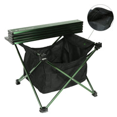 Rock Cloud storage bag attached to table with Velcro for organized gear