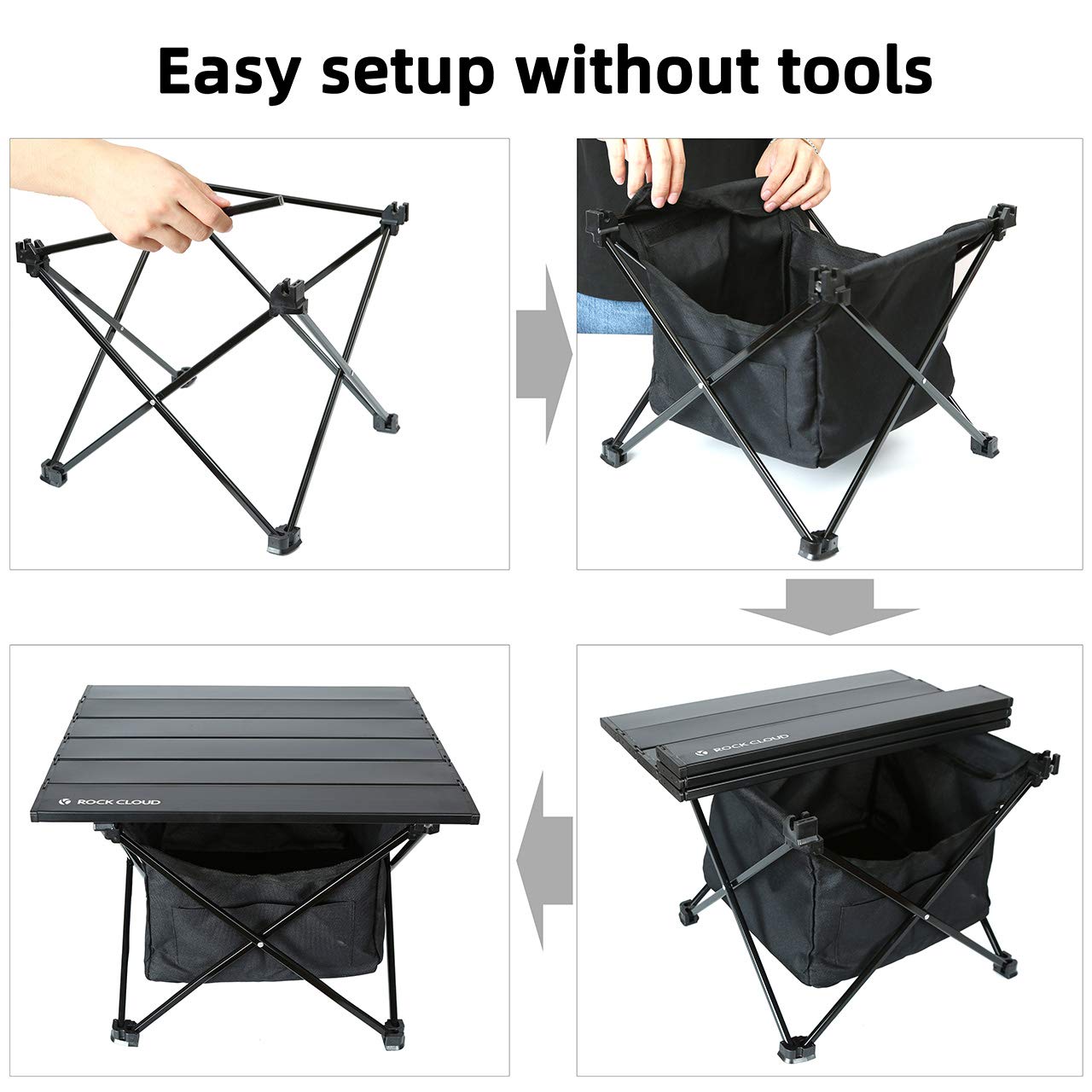 ROCK CLOUD storage bag 9.5x9.5x7.1-in stores essentials while camping.
