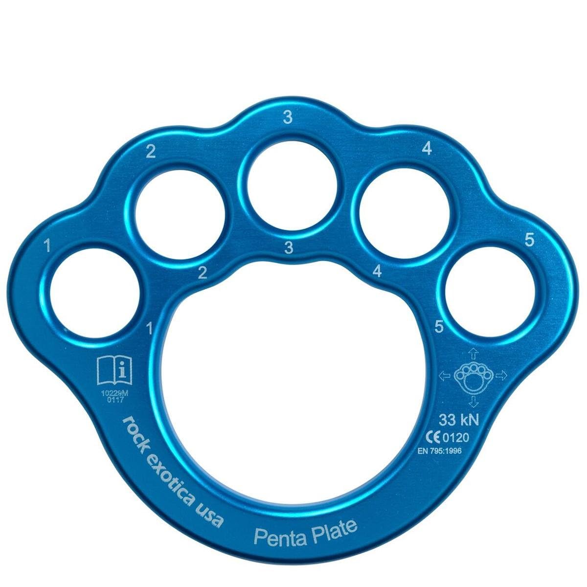 Rock Exotica PentaPlate with five numbered holes for organized rigging setup