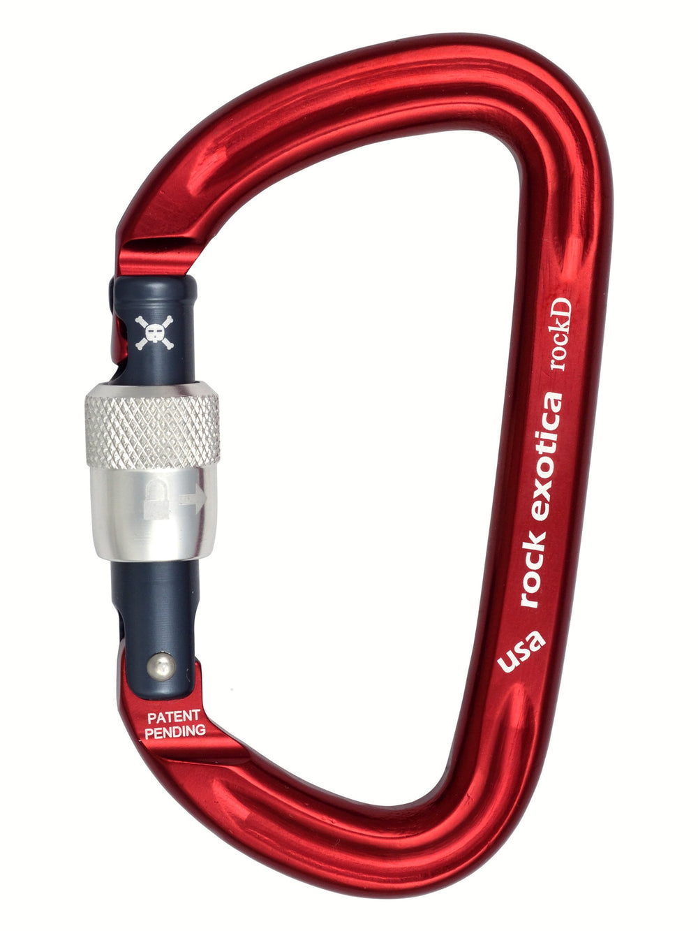 Rock Exotica rockD locking carabiner screw-lock for secure, high-strength connections
