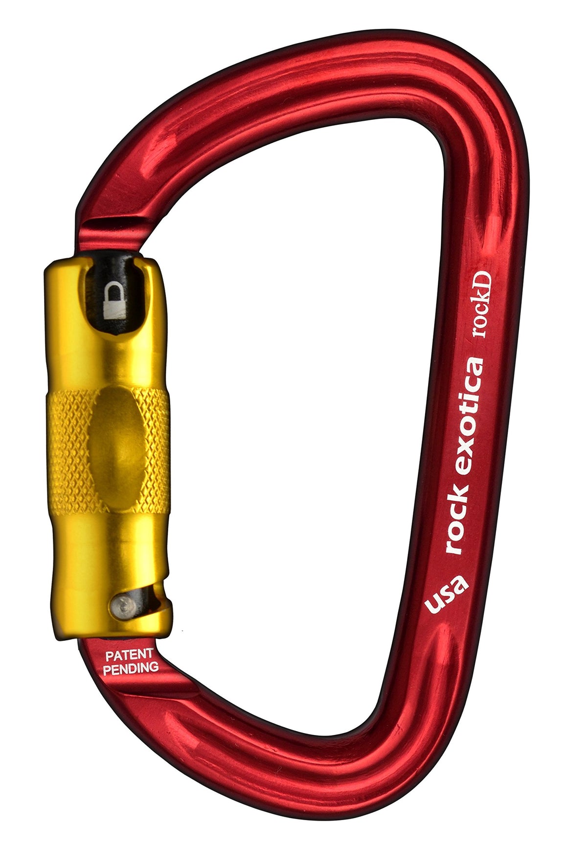 Rock Exotica RockD twist-lock sleeve enables fast and secure clipping on climbs.