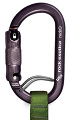 Three-stage auto-lock in action on Rocko WireEye carabiner