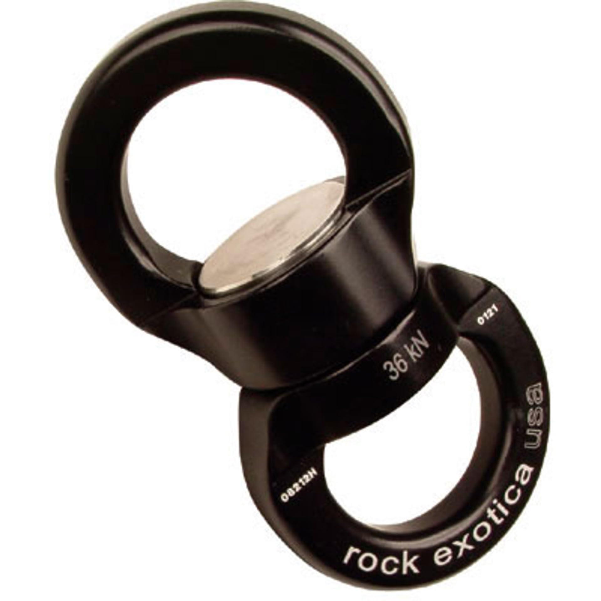 Rock Exotica Rotator Round Swivel with 1.3-inch connection points for clean load alignment during rigging.