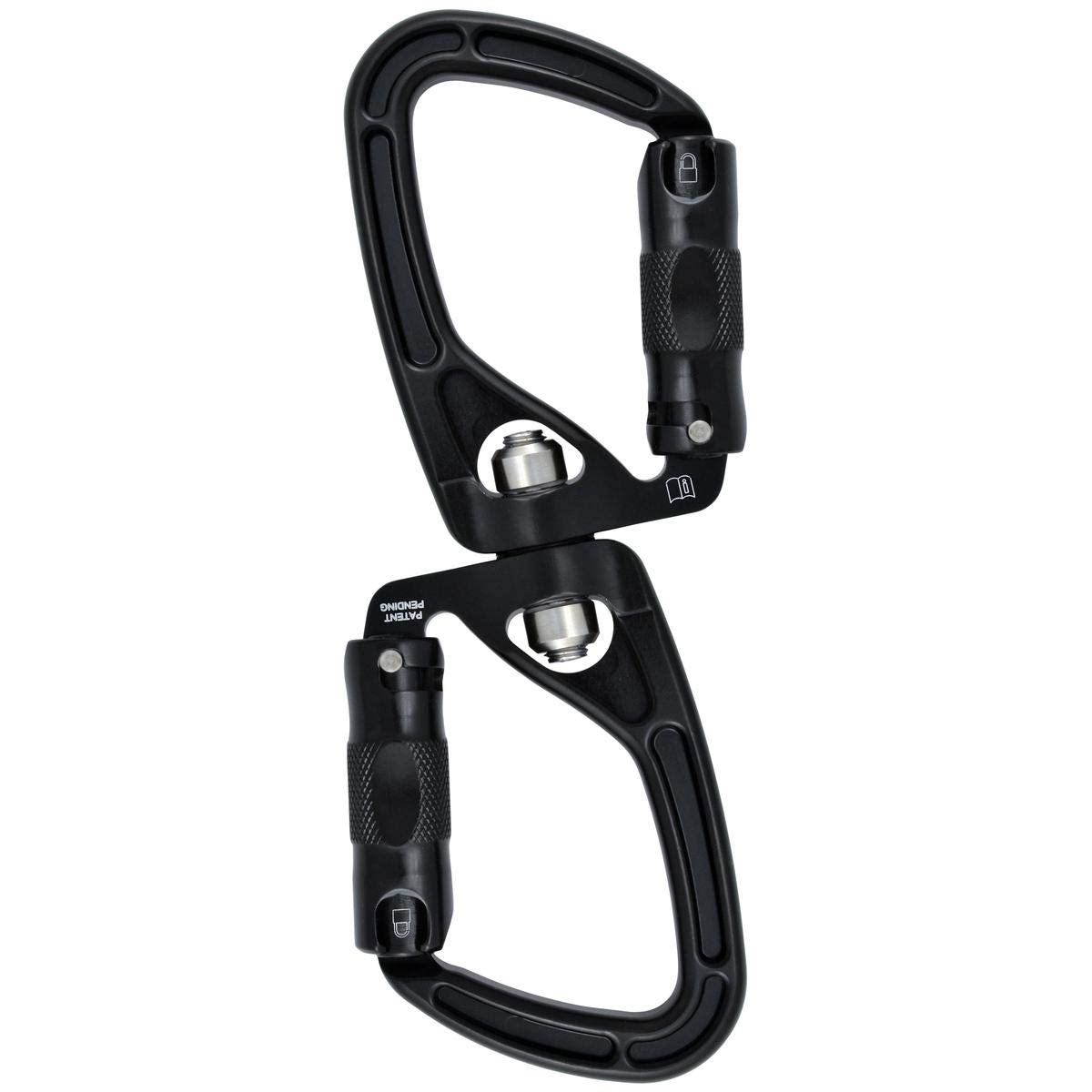 Rock Exotica SwivaBiner with integrated swivel reduces rope twist during rigging and climbing.