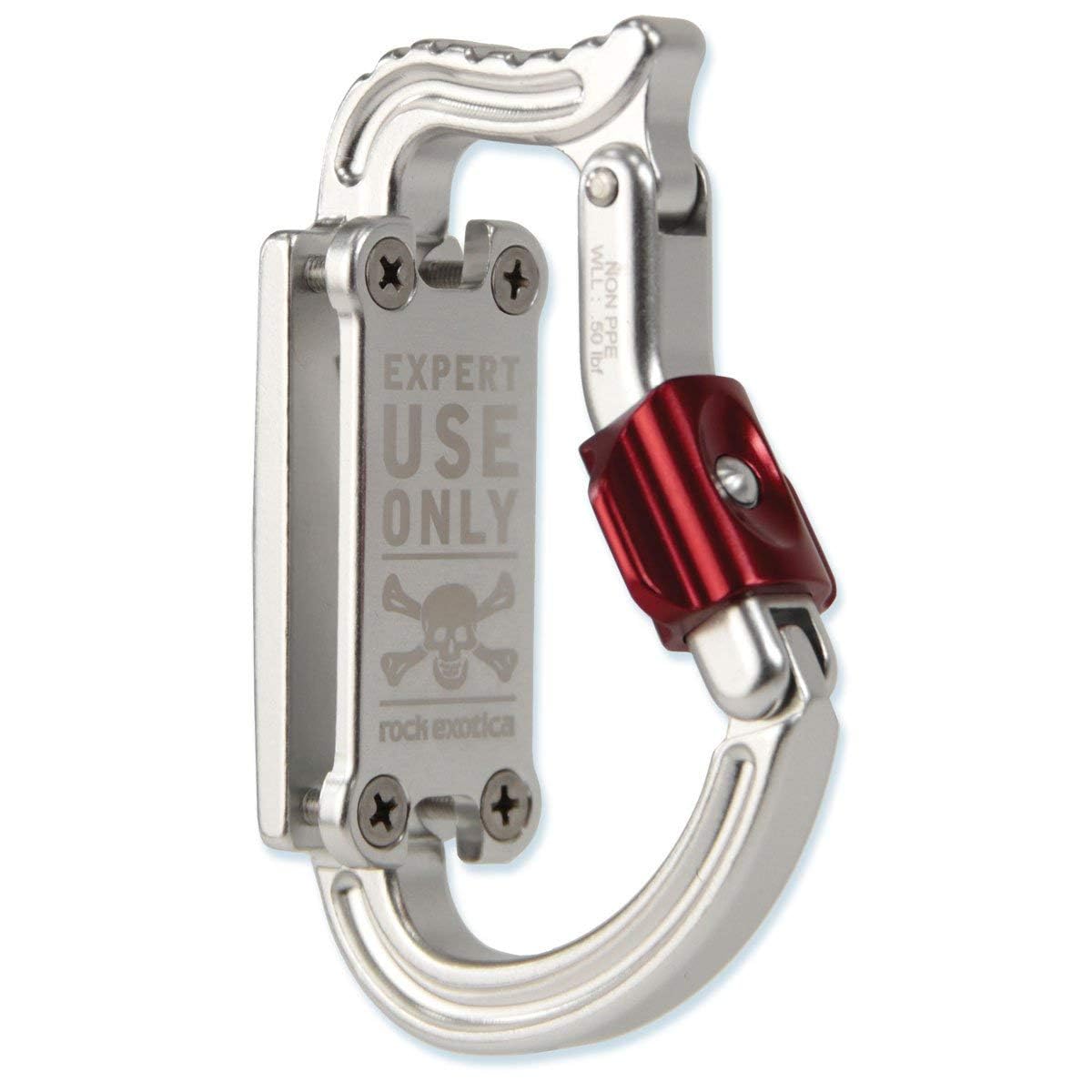 Rock Exotica TransPorter carabiner side view shows sturdy tool access on climbs