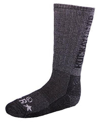 Rockagator merino hiking boot socks closeup shows plush knit and reinforced heel for durability.
