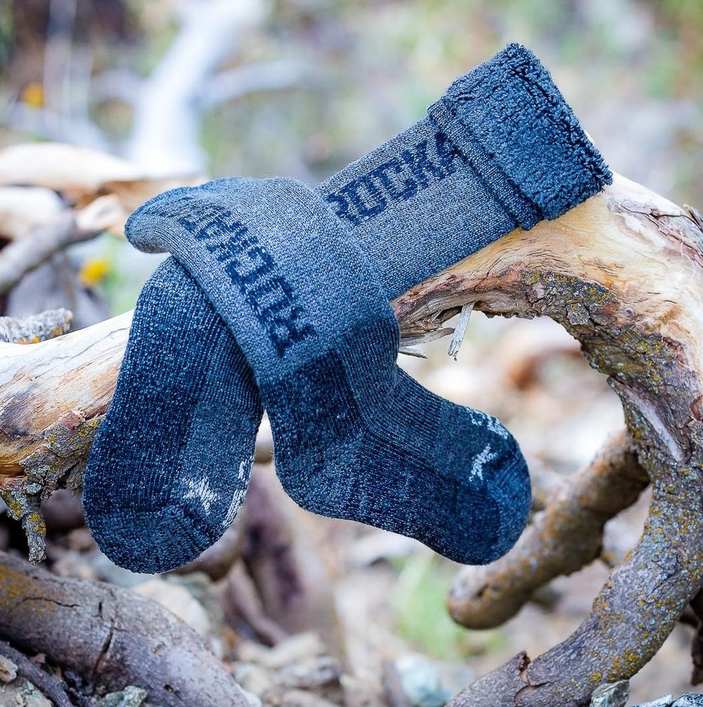 Rockagator merino reinforced heel and toe reduce hotspots and extend wear.