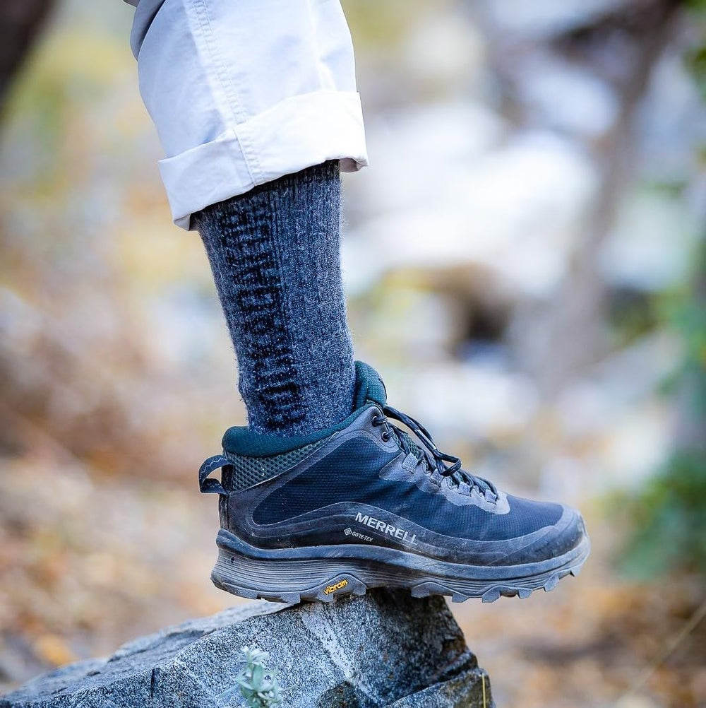 Rockagator merino sock flat lay shows full-length padding for comfort.