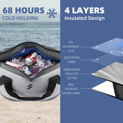 RockBros 22L capacity up to 36 cans suits beach and camping trips.