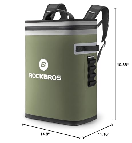 RockBros Backpack Cooler interior with bottles and snacks neatly organized.