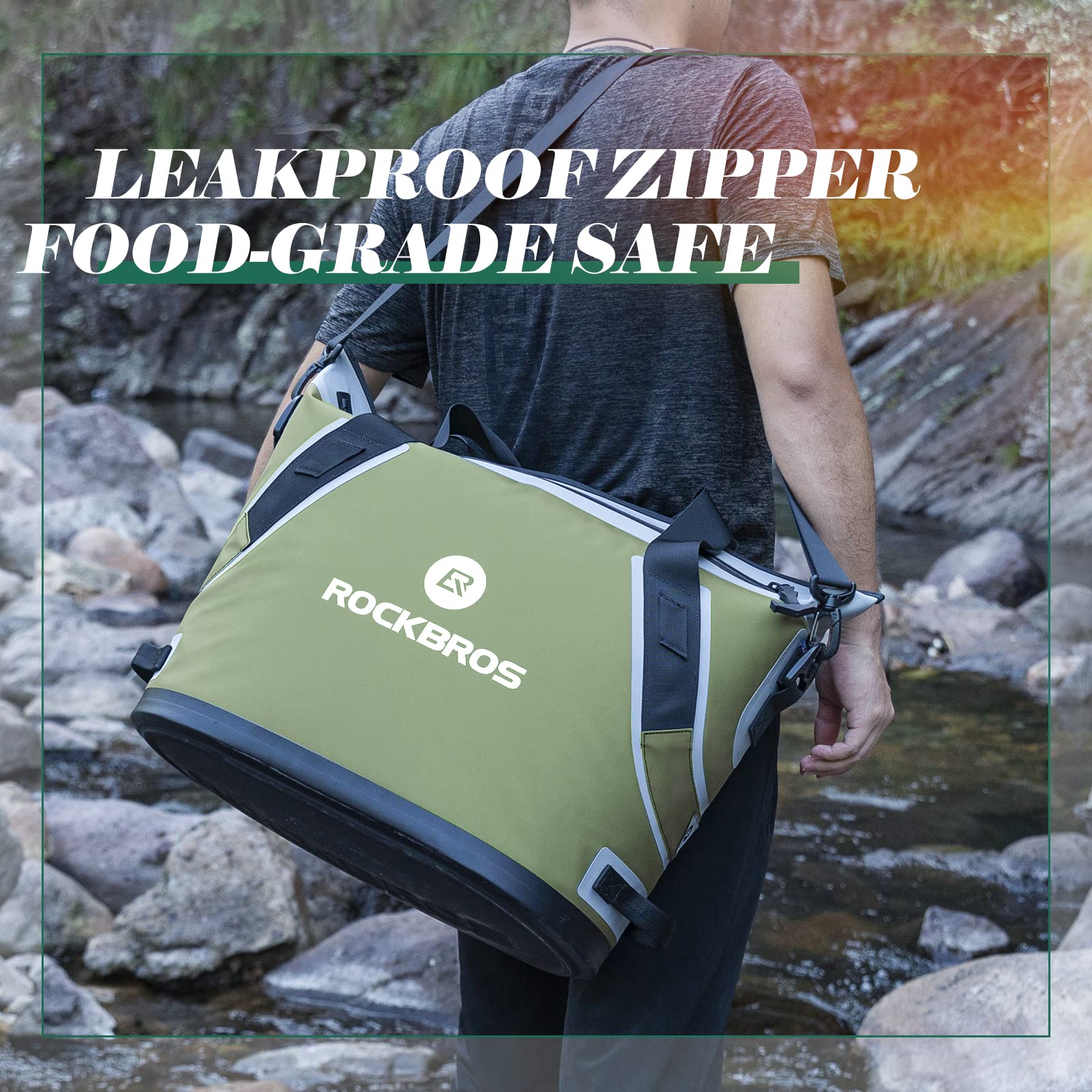 ROCKBROS 36-can capacity supports family outings, barbecues, and camping trips.