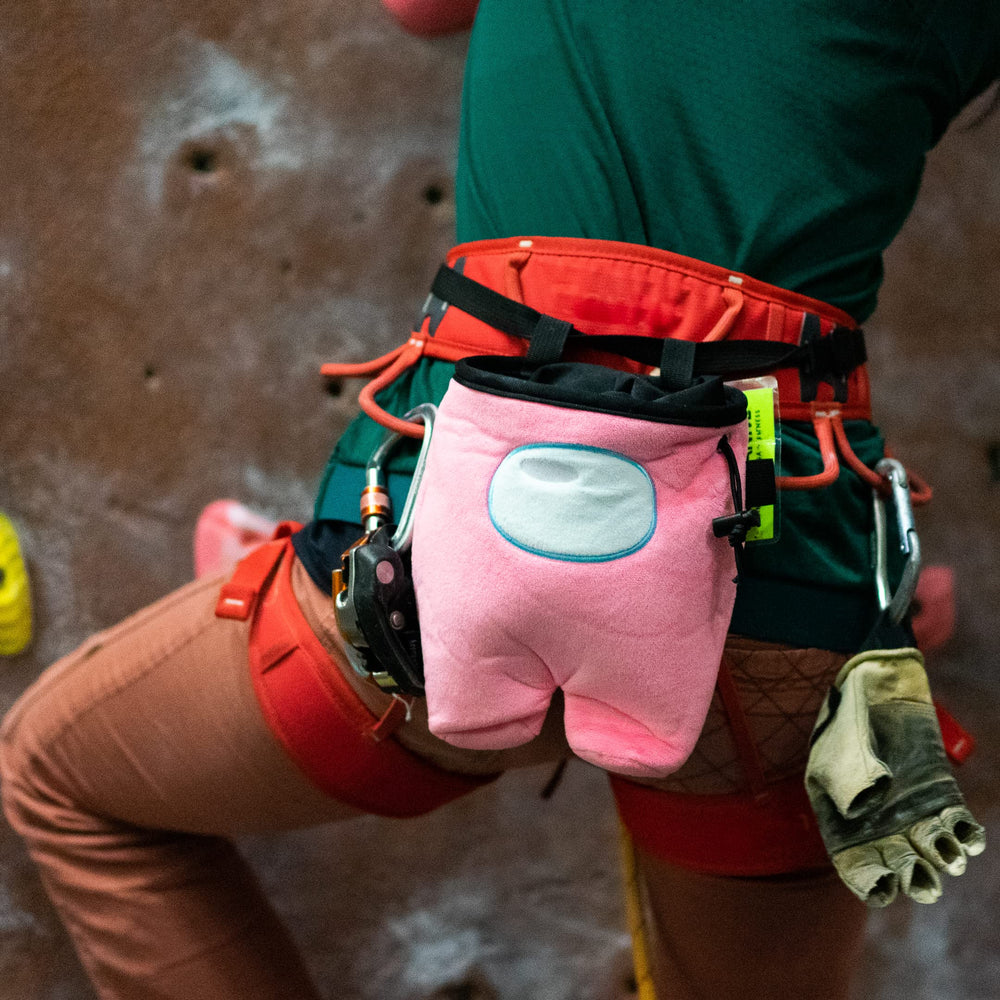 Rockbuddy brush holder detail demonstrates easy brush access during climbs.