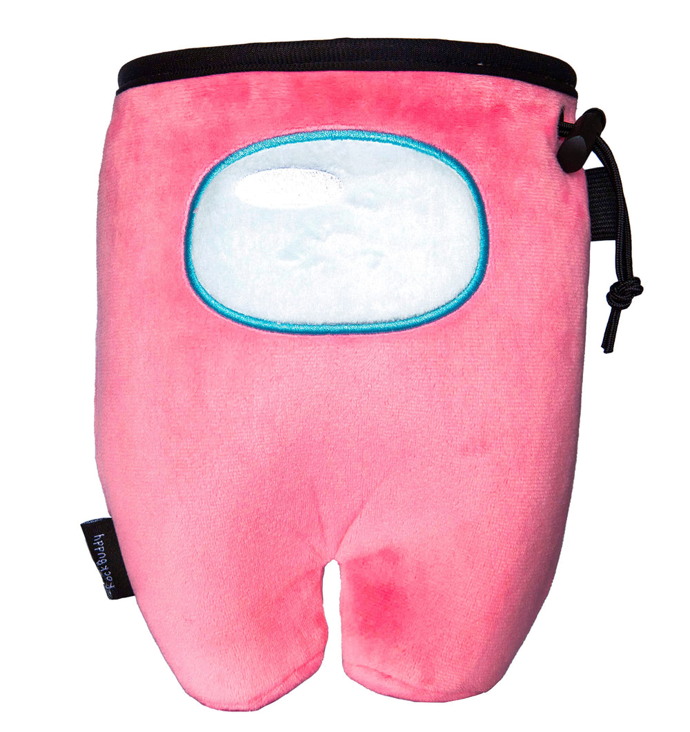 Rockbuddy chalk bag close-up shows premium materials and a zip pocket for small items.