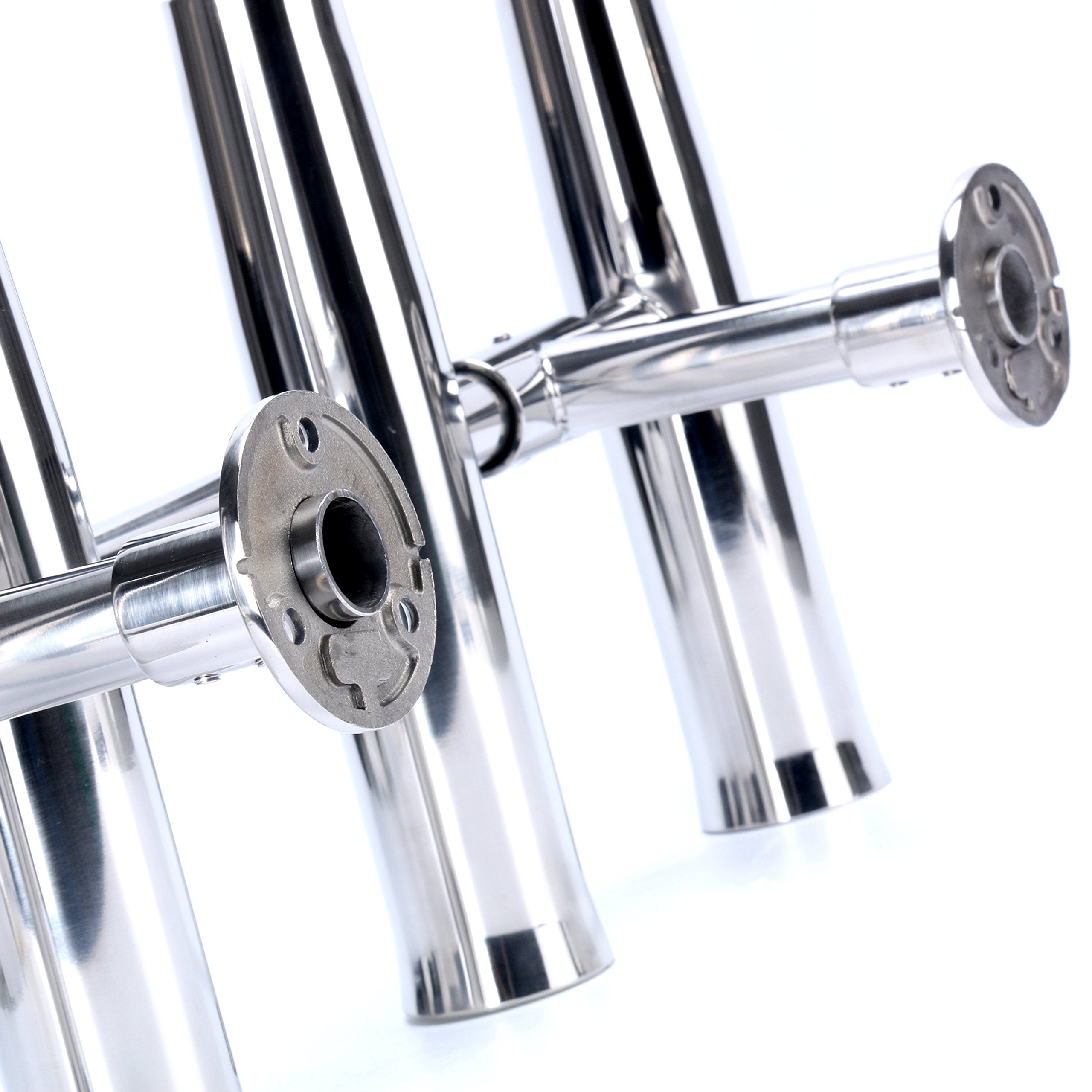 Silver colored stainless rocket launcher rod holders