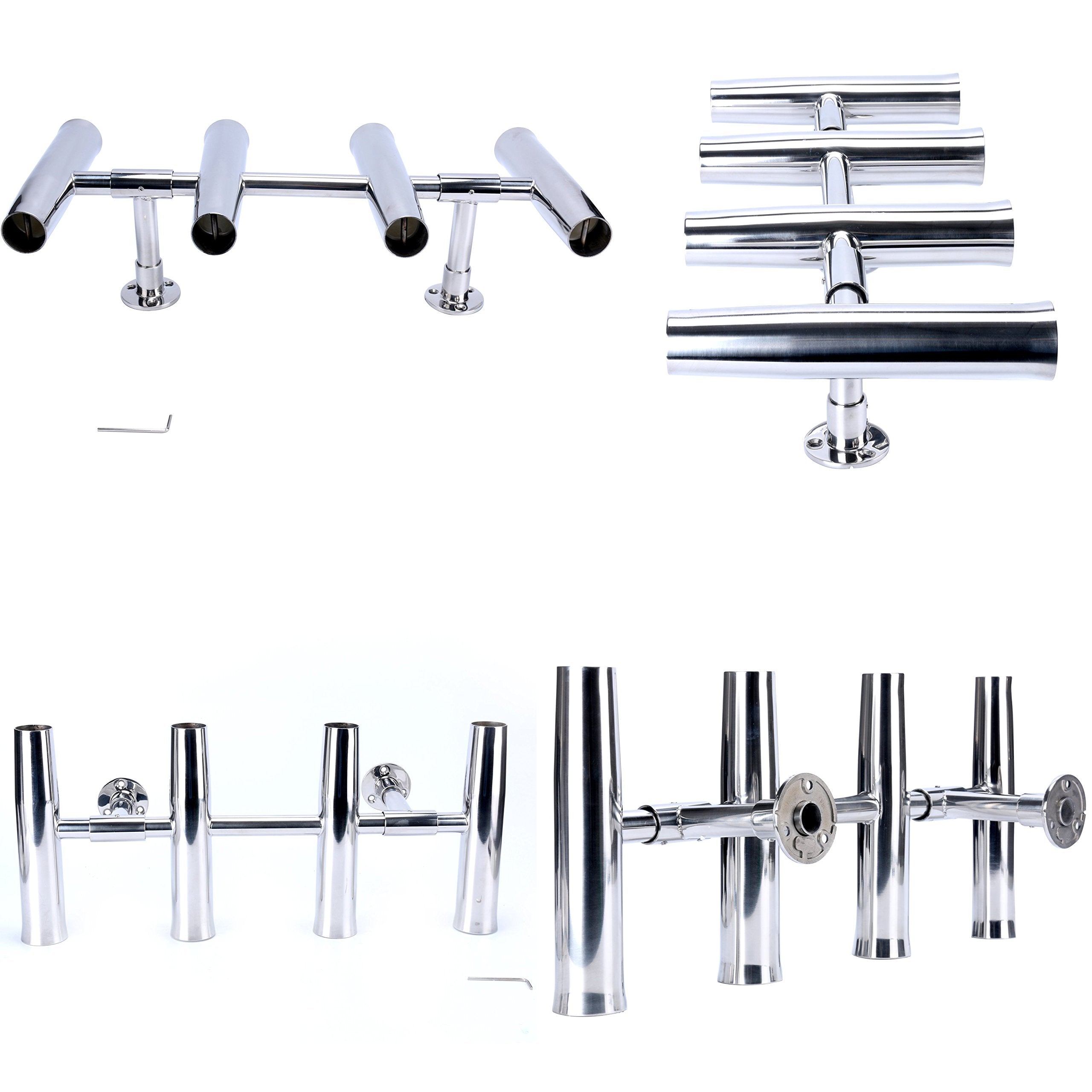 Ready to install four tube rod holders on a boat