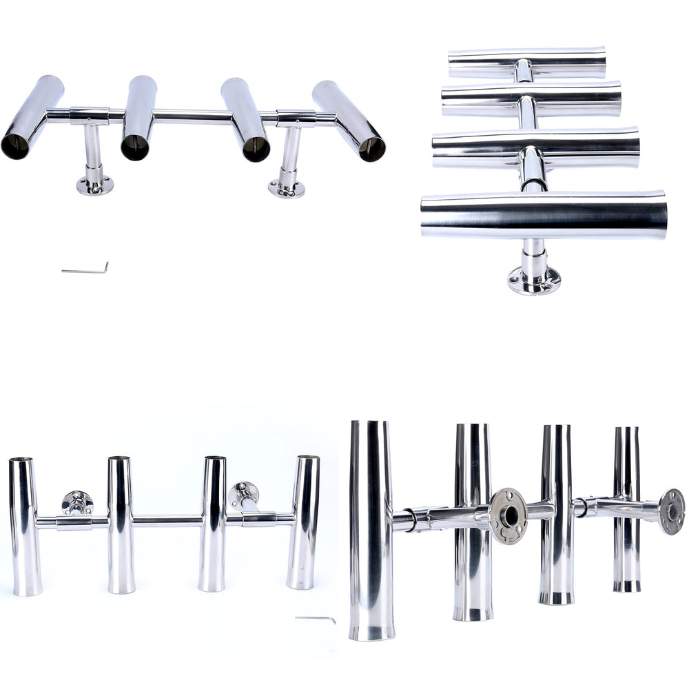 Ready to install four tube rod holders on a boat