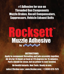 Application of Rocksett Muzzle Adhesive on muzzle brake or suppressor assembly