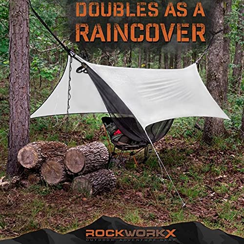 ROCKWORKX hammock strap system securing the suspension for stability