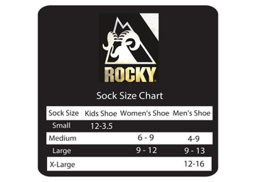 Rocky men's cotton full-cushion socks reinforced heel and toe for durability.