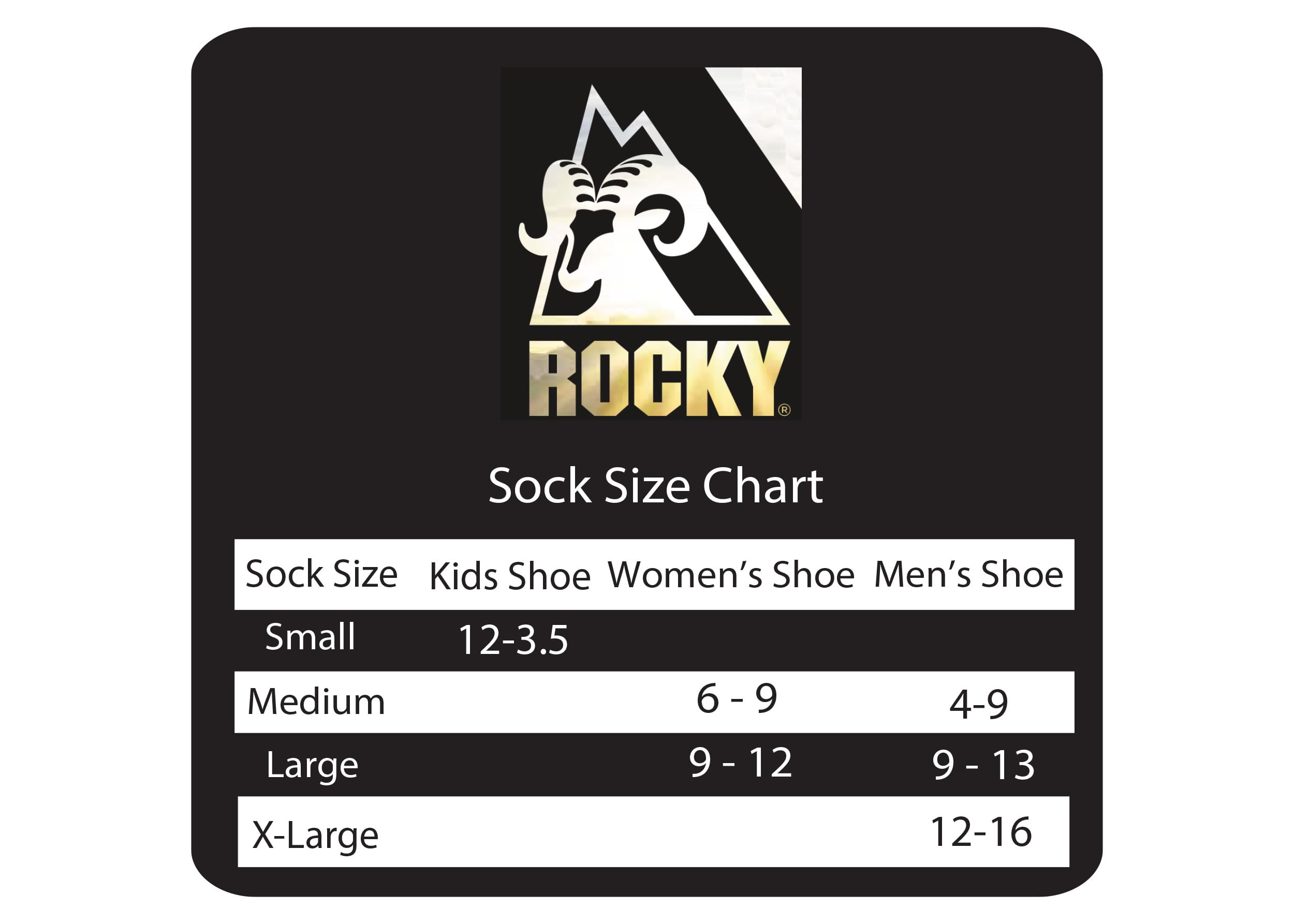 Rocky arch-support socks provide extra comfort to reduce foot fatigue