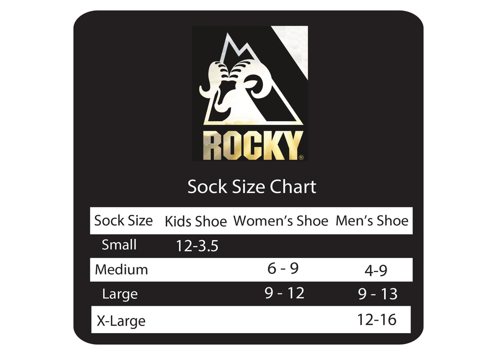 Rocky arch-support socks provide extra comfort to reduce foot fatigue