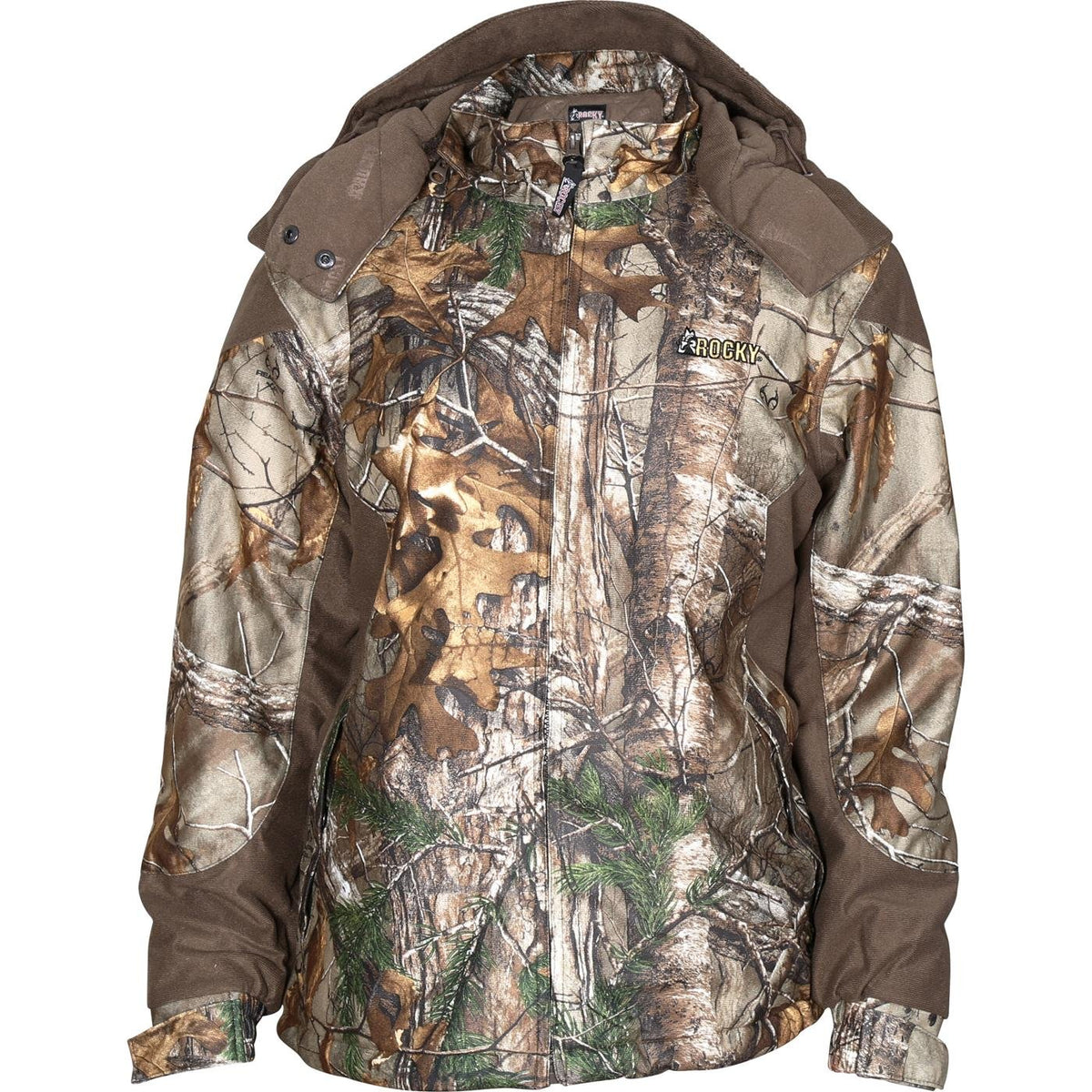 Rocky ProHunter waterproof parka front view; warm, feminine fit for outdoor activities