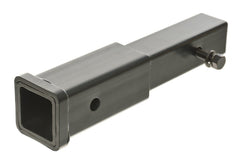 RockyMounts 8-in hitch extension side view showing clear rack clearance.