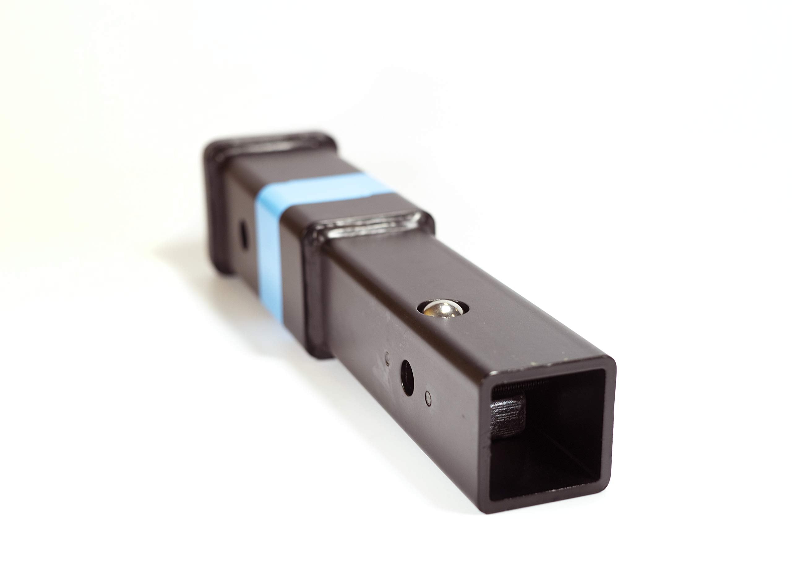 RockyMounts 8-inch LS hitch extension side view showing anti-wobble performance.