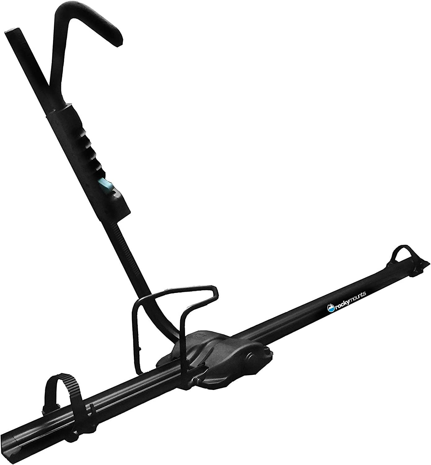 RockyMounts Tomahawk upright rack ready to install on crossbars.