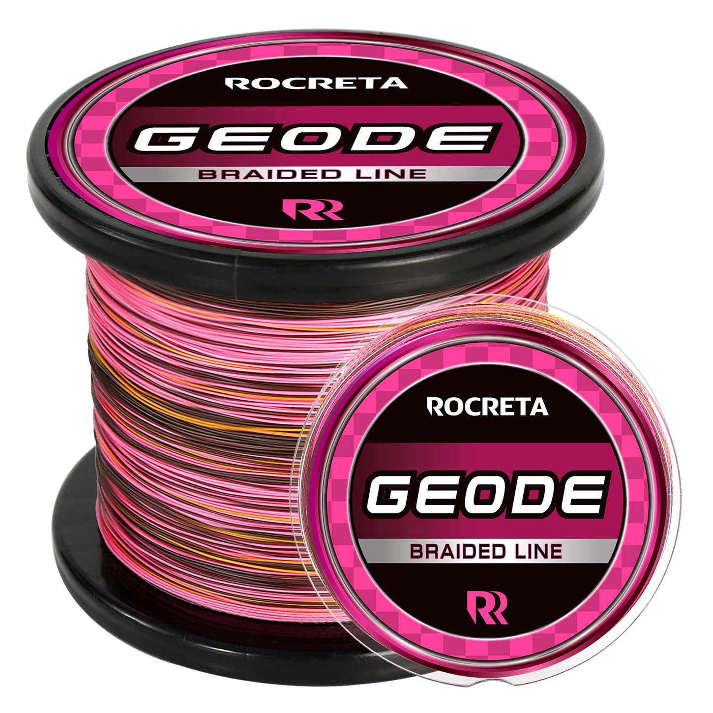 ROCRETA Geode braided line spool shows durable construction for saltwater and freshwater fishing