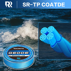 ROCRETA Geode ultra-sensitive braid transmits subtle bites for quick rod responses.