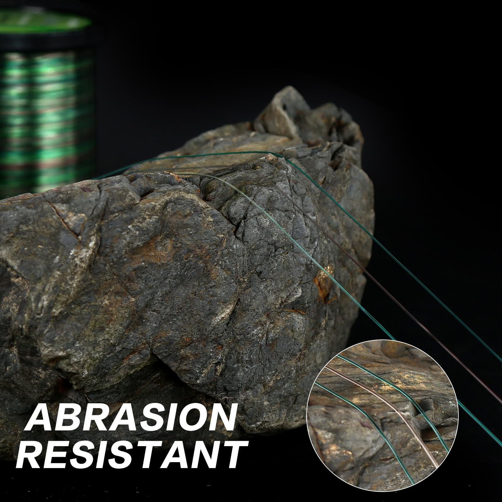 ROCRETA UANTA abrasion-resistance test image signals durability in rough cover and snag-prone areas.