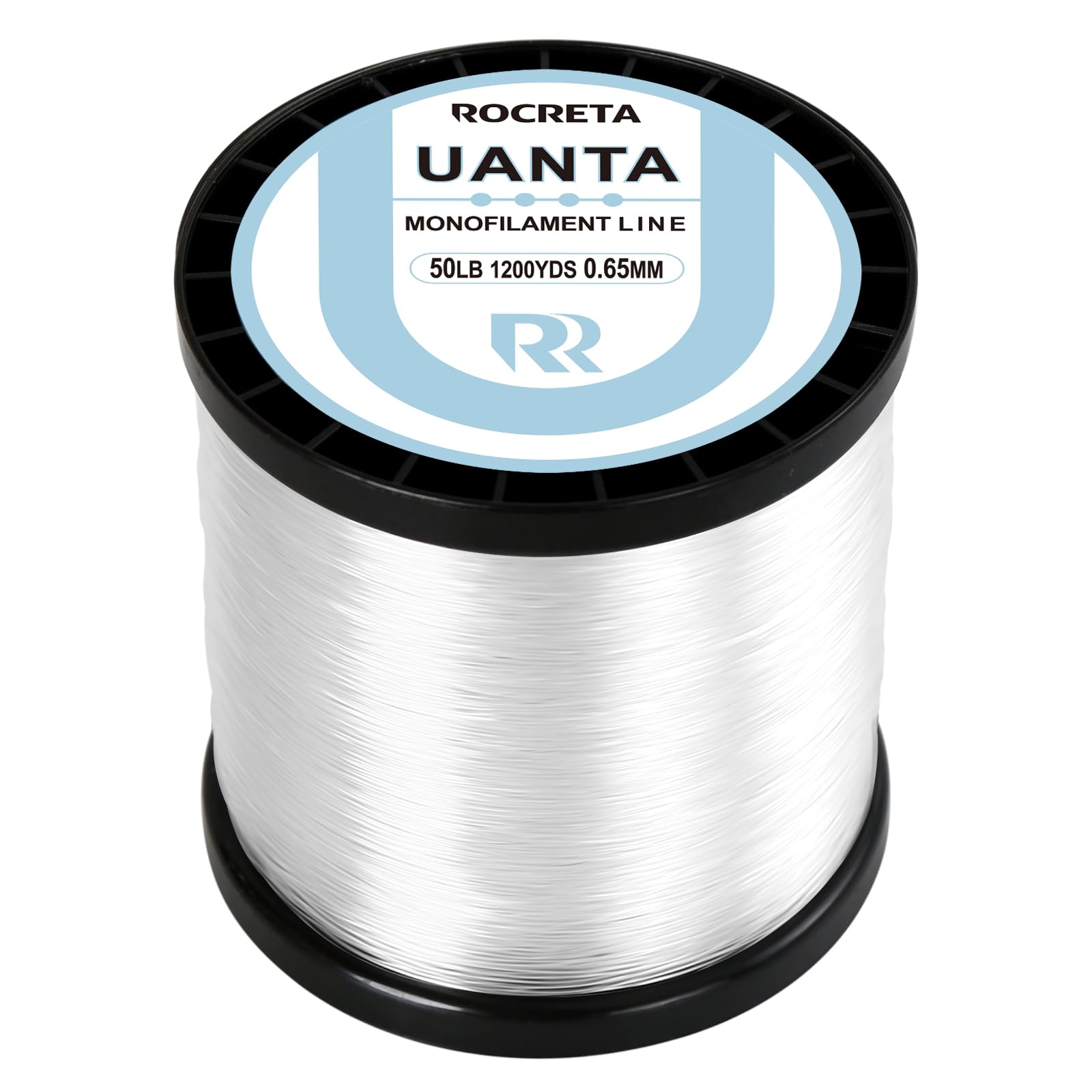 ROCRETA UANTA camo design monofilament line blends with water for stealthy casting.