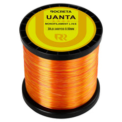 ROCRETA UANTA camouflage design monofilament line blends into surroundings for stealthy lure presentations.