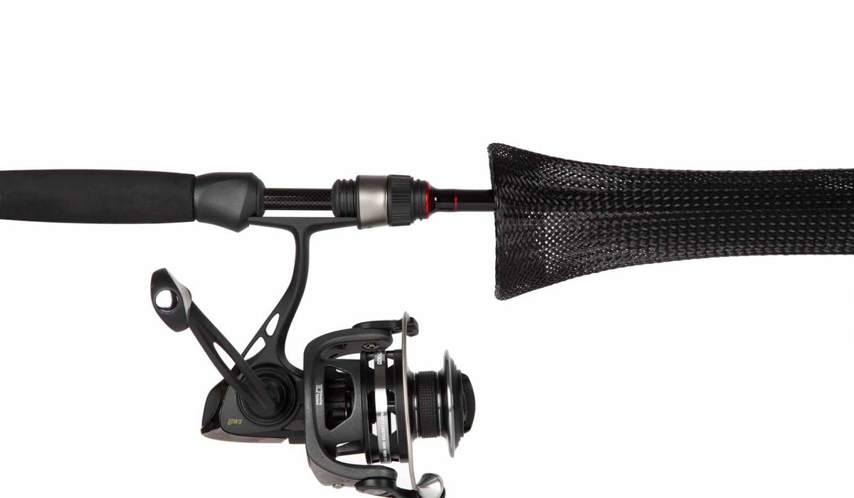 The Rod Glove RGS55BK spinning rod ready for freshwater casting, showcasing balance.