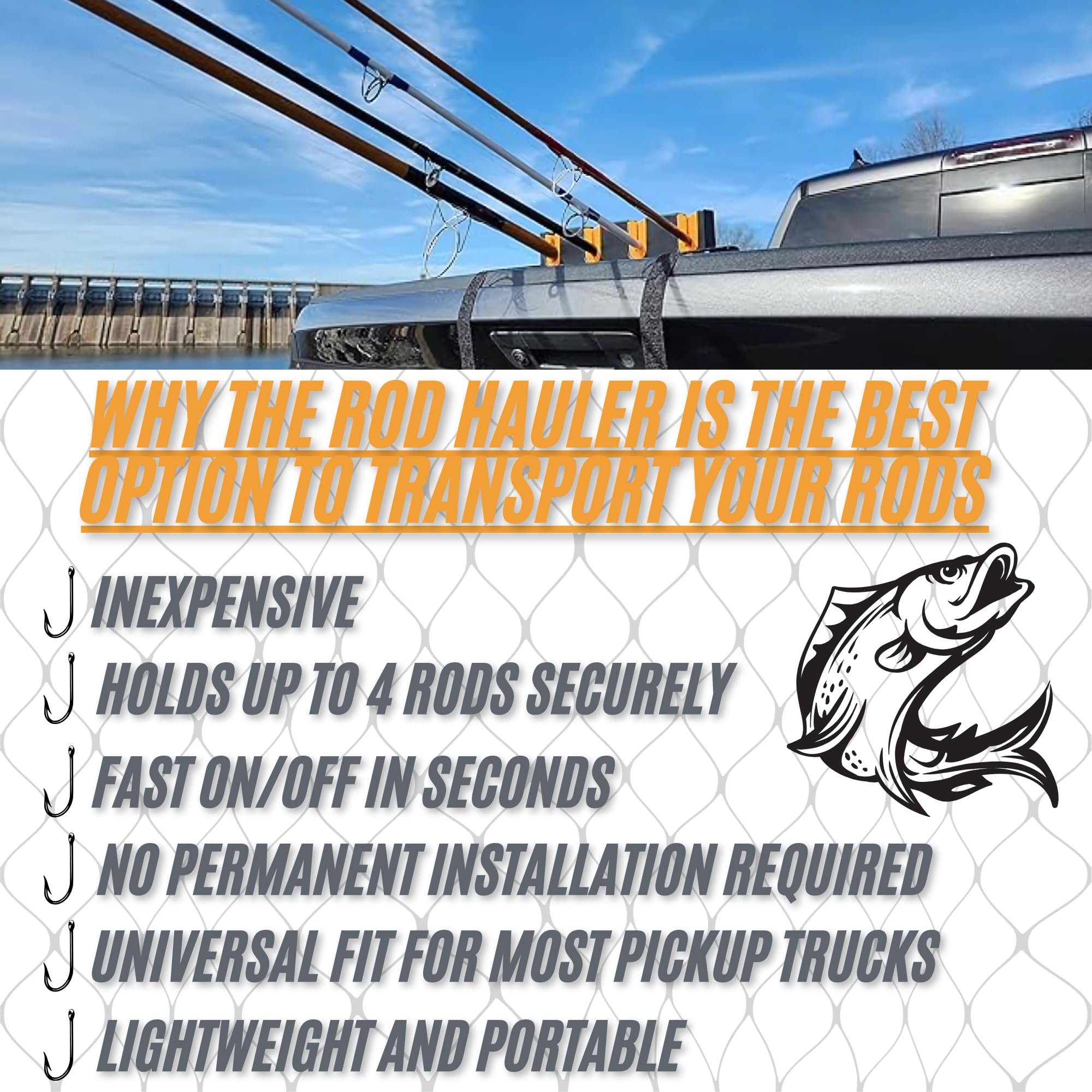 Rod Hauler mounting hardware included for quick installation