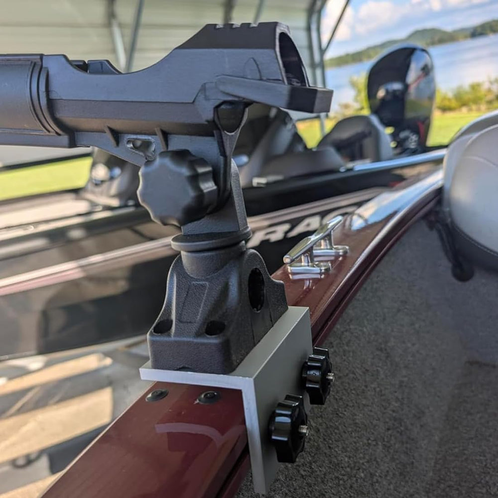 Close-up of 90° track system mounting and rotation mechanism