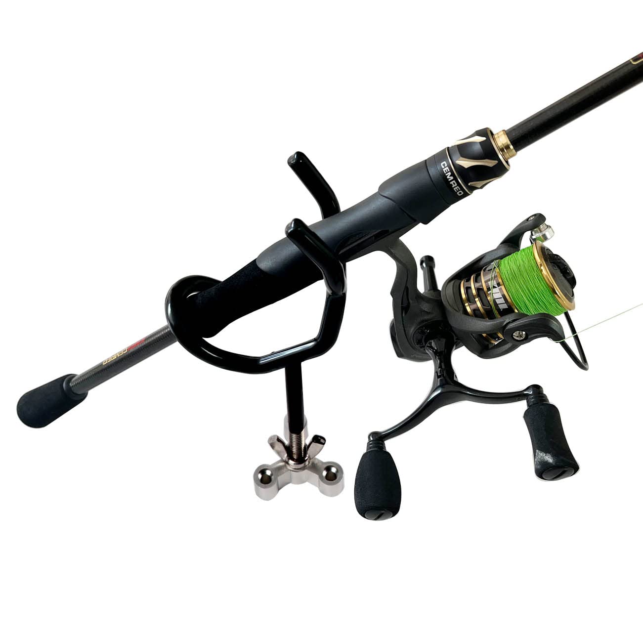 Rod holder with deck mount for easy installation