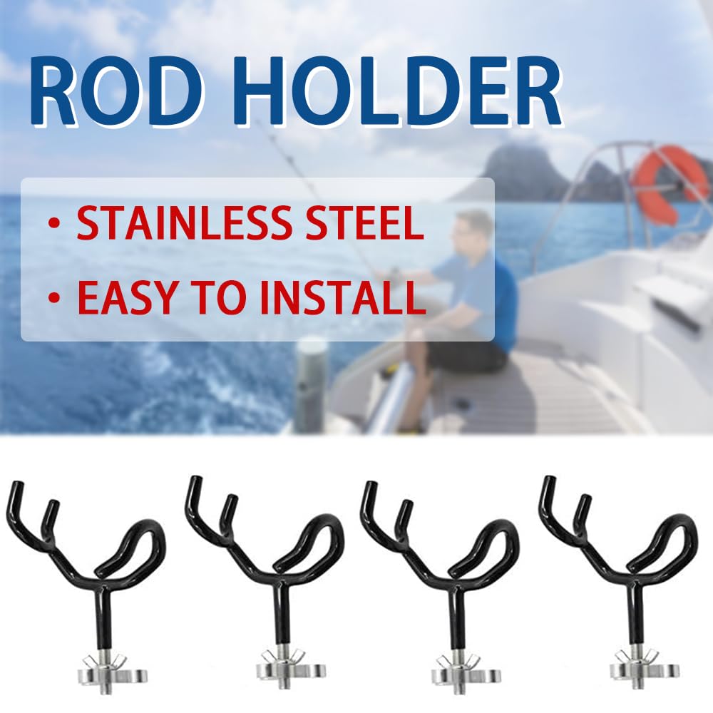 Side view of rod holder with deck mount