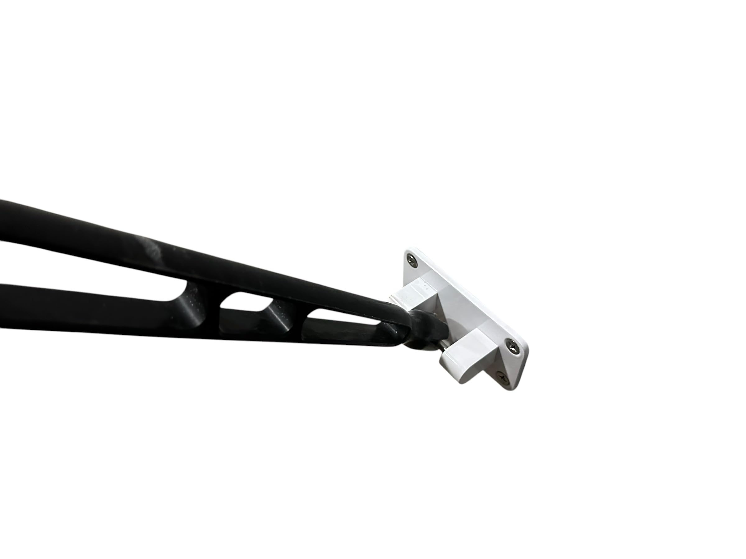 Close-up of powder-coated aluminum rod holder