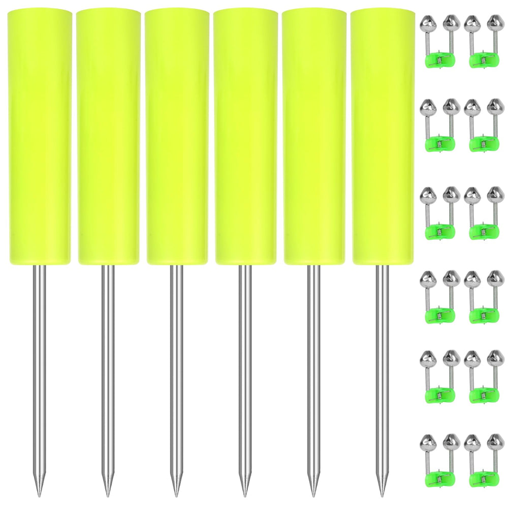 6-piece Fishing Rod Holders Ground Stake set for bank or beach fishing