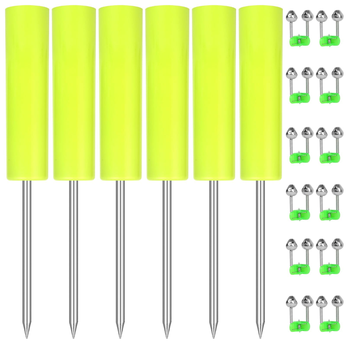 6-piece Fishing Rod Holders Ground Stake set for bank or beach fishing