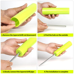 Galvanized steel tapered drill rod for ground penetration