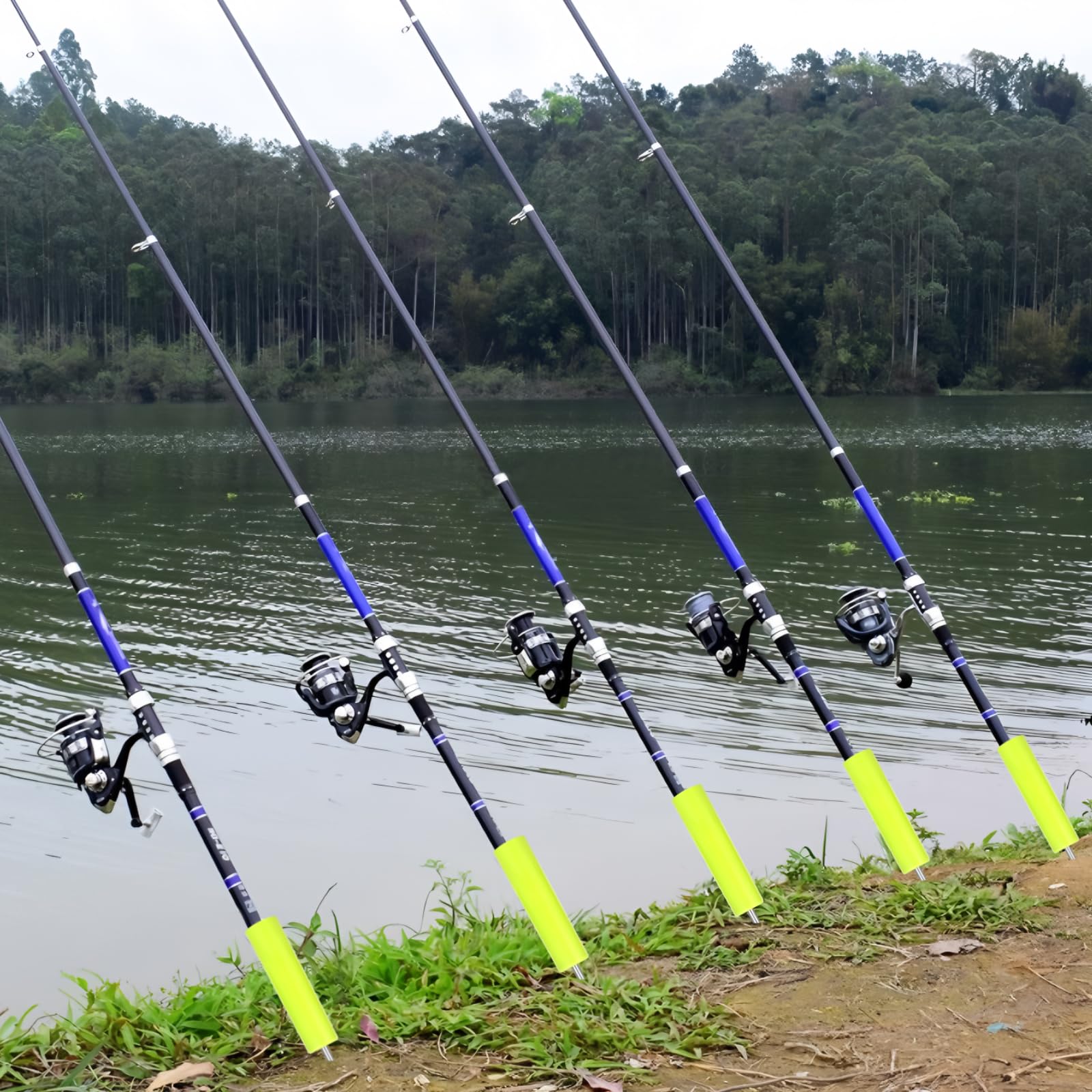 Tapered drill rod stored inside PVC tube for portability