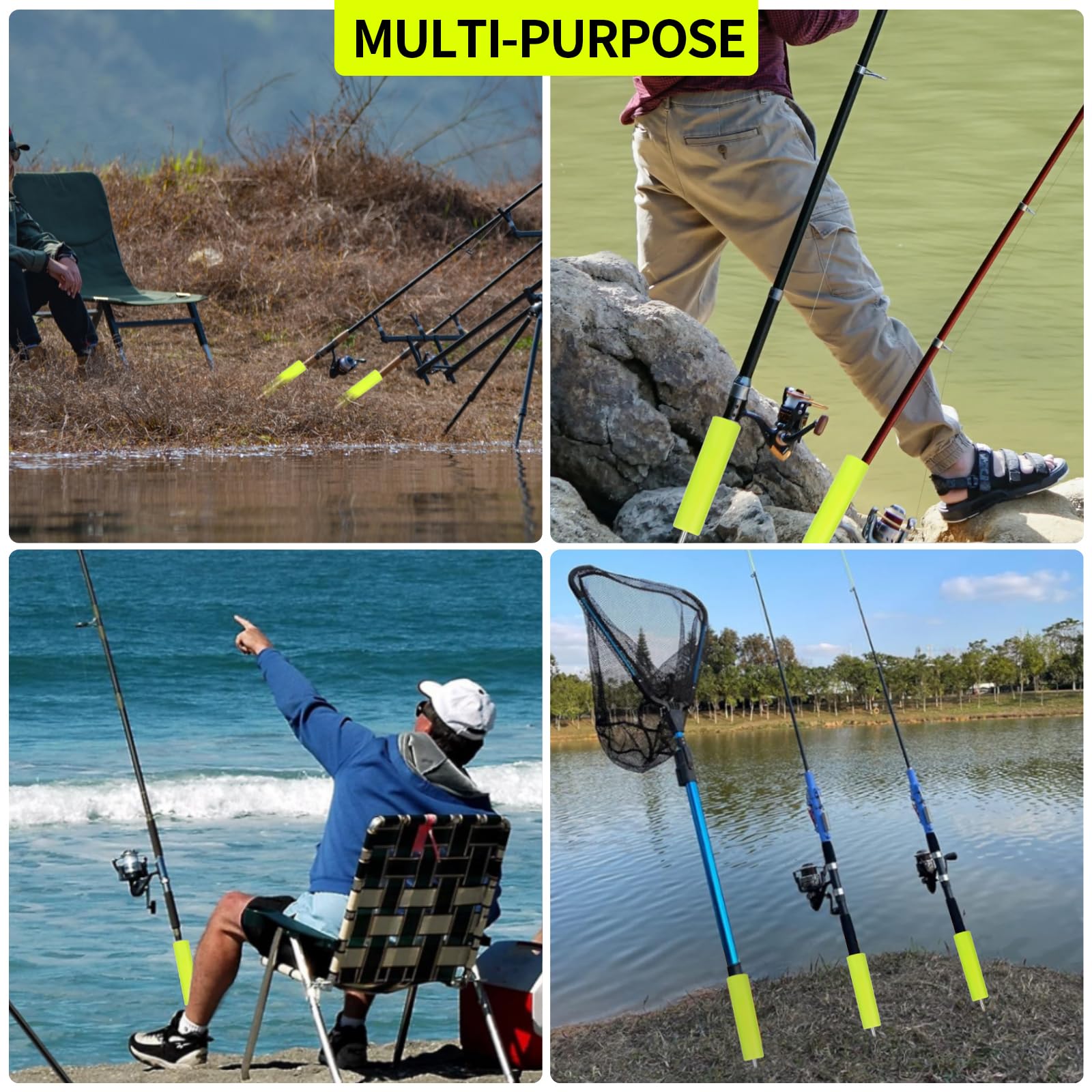 Rod holders compatible with surf, spinning, and casting rods