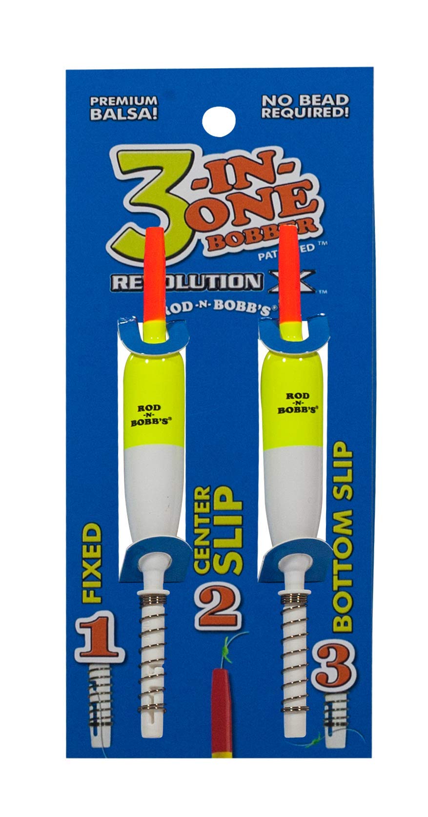 Rod-N-Bobb's 3-in-One Revolution half-inch stick bobber with fixed, slip, and center-slip options