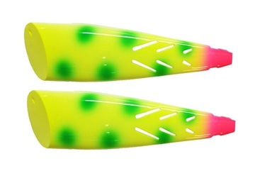 Rod-N-Bobb's Brad's 2PK Rotten Banana Cut Plug for trolling with UV glow.